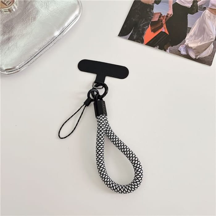 Phone Strap with Lanyard Pad - 34 - With - Black & White