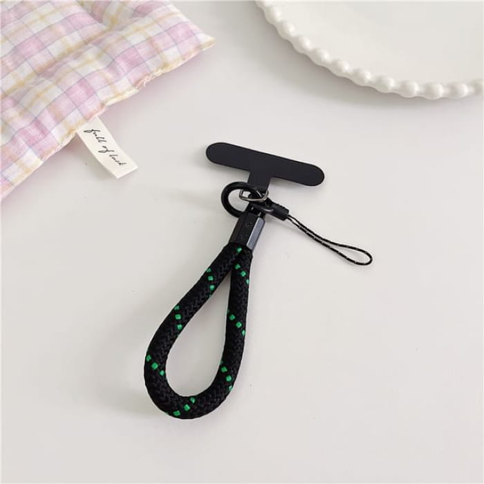 Phone Strap with Lanyard Pad - 35 - With - Black & Green
