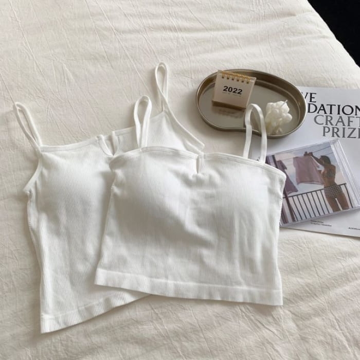 Plain Bra Top (Various Designs) - Long Edition - White