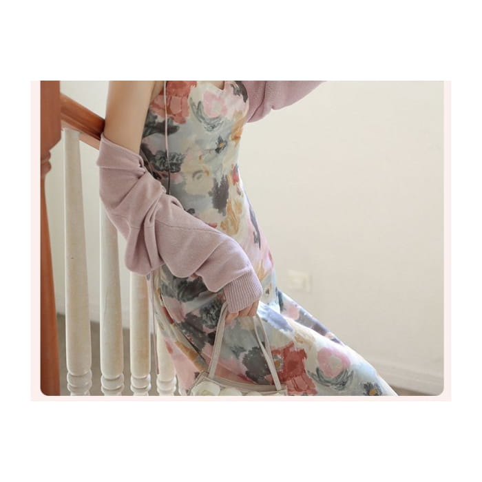 Plain Cardigan / Spaghetti Strap V