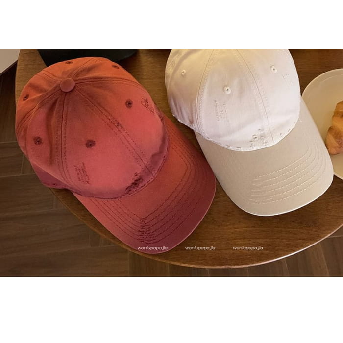 Plain Distressed Baseball Cap