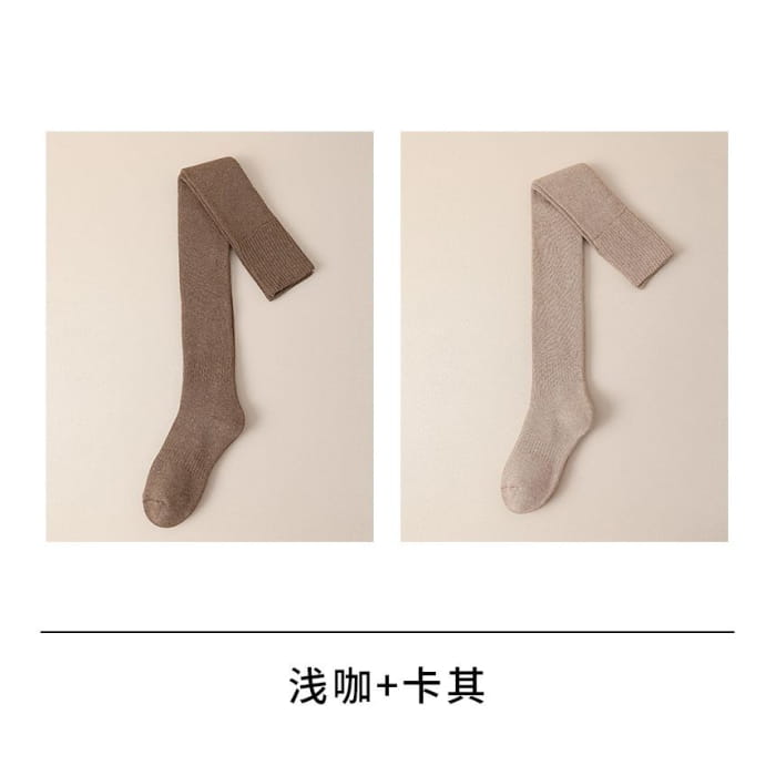 Plain Over the Knee Socks Set