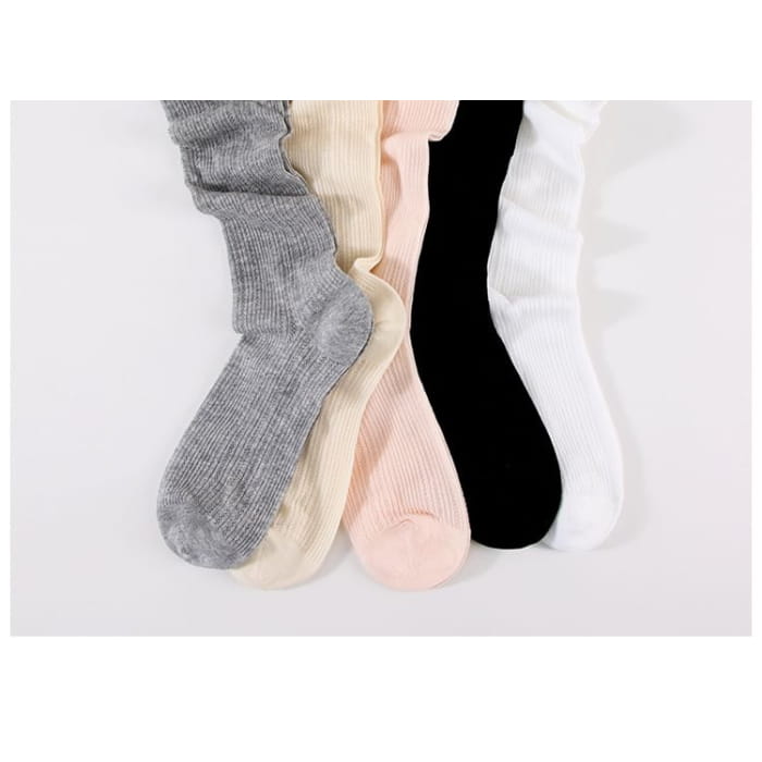 Plain Perforated Knee High Socks