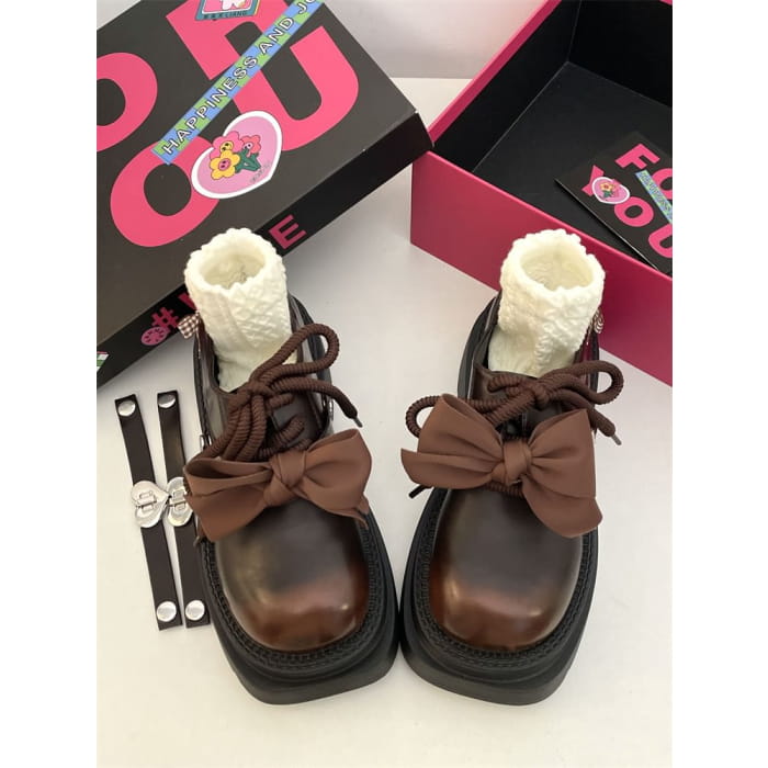 Platform Bow Lace Ups