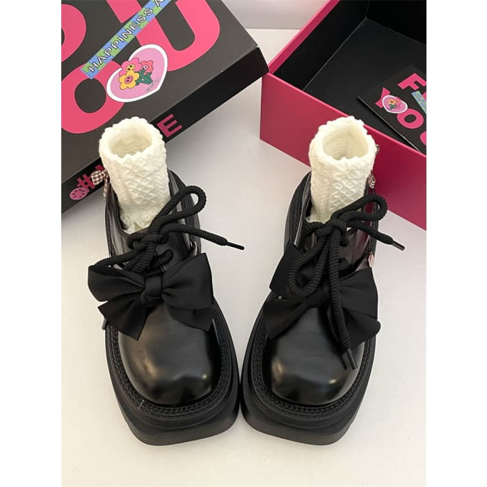Platform Bow Lace Ups
