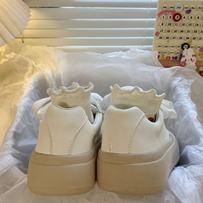 Platform Faux Leather Sneakers