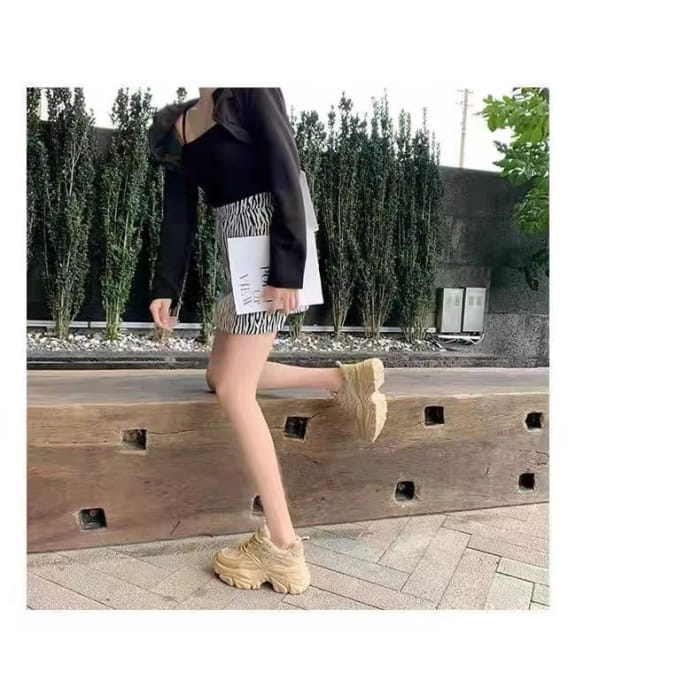 Platform Plain Mesh Panel Lace