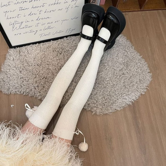 Pom Knee High Socks / Over