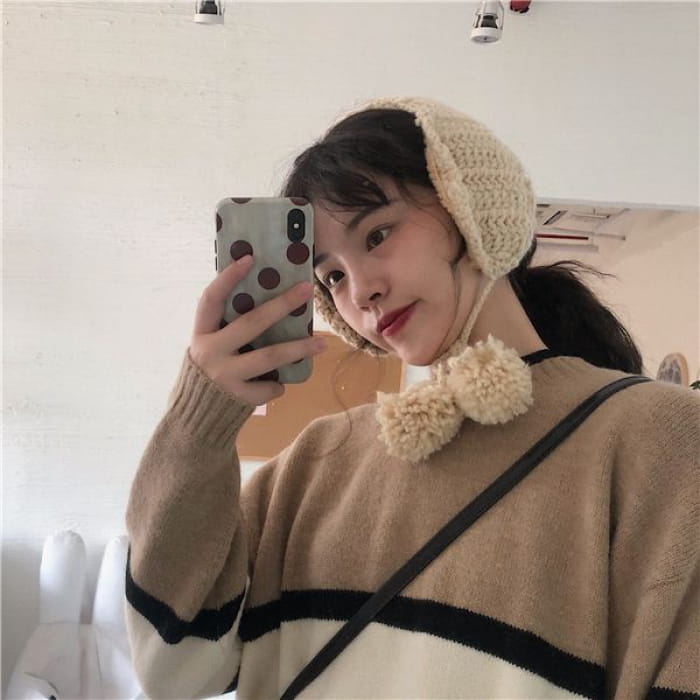 Pom Knit Earmuffs