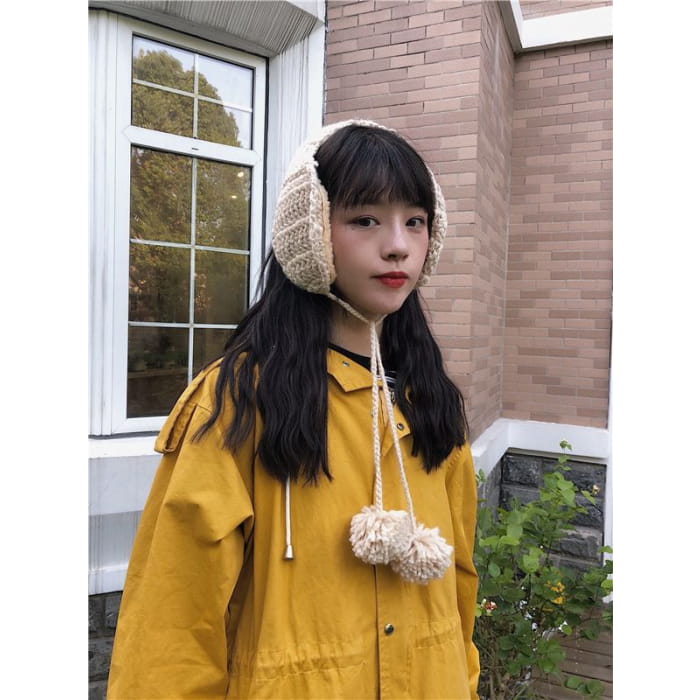 Pom Knit Earmuffs