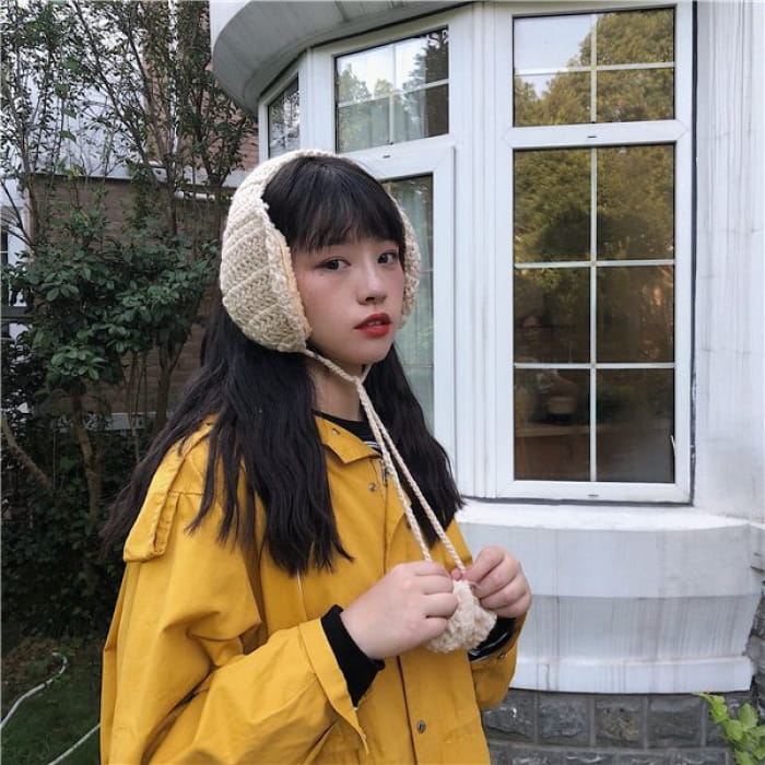 Pom Knit Earmuffs