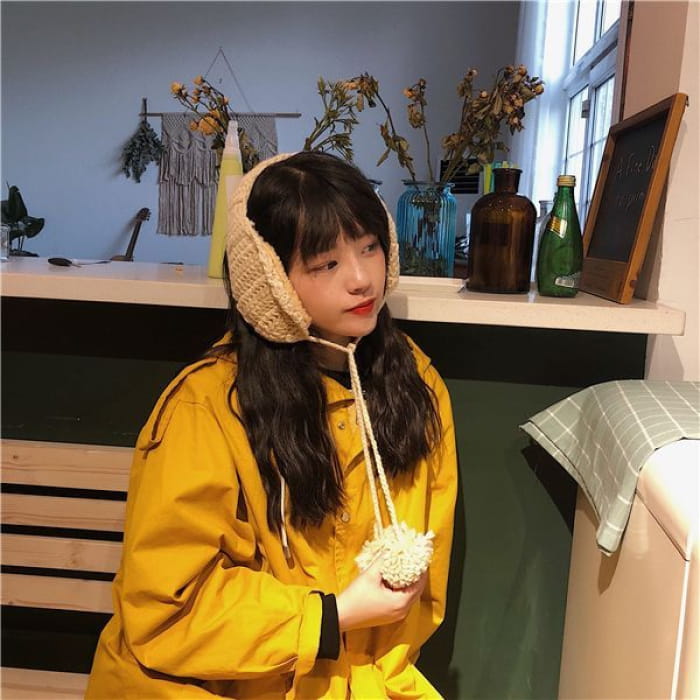 Pom Knit Earmuffs