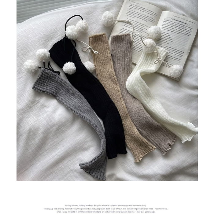 Pom Knit Leg Warmers