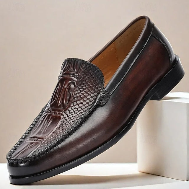 Fleece Slip-Ons Men's Boots lined Winter PU Loafers