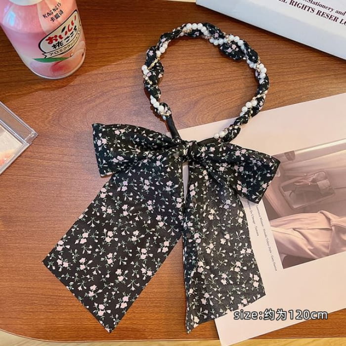 Print Bow Fabric Headband (Various Designs) - Floral