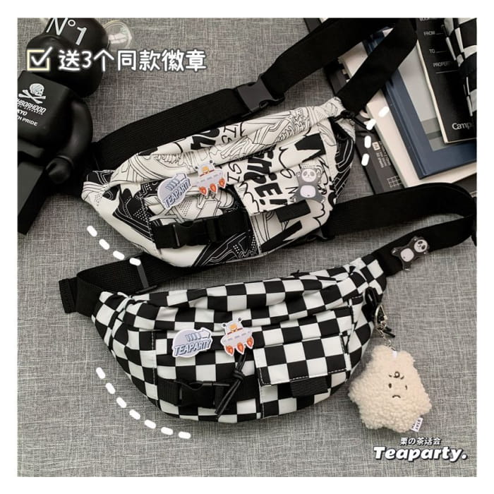 Printed Sling Bag / Charm / Set