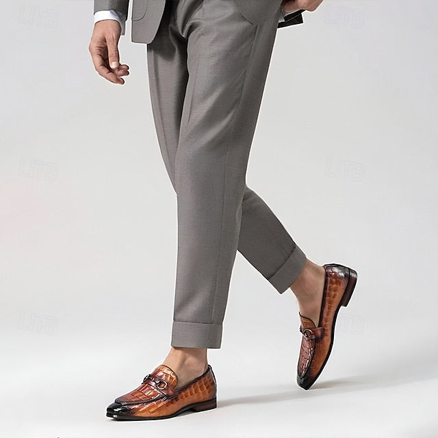 Brown Tassel Men's and Loafers Faux with Suede Detail