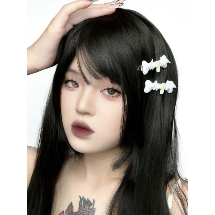 Punk White Halloween Cross Bone-shaped Hairclip - Free Size