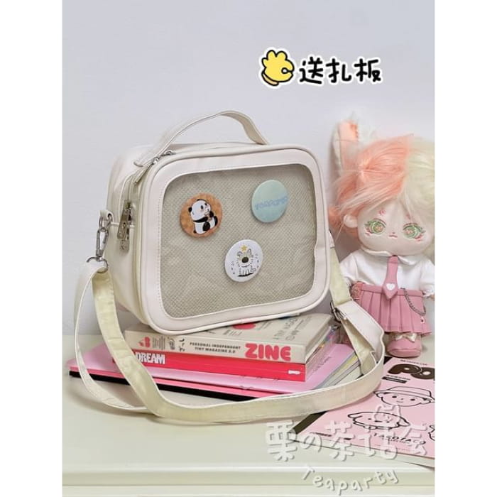 PVC Panel Crossbody Bag / Charm / Set - Without - Off-White
