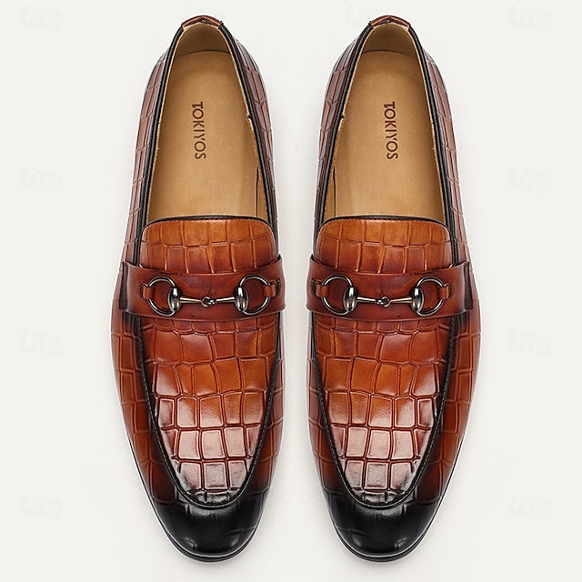 Brown Tassel Men's and Loafers Faux with Suede Detail