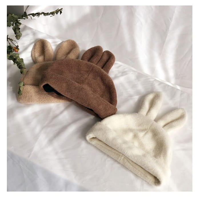 Rabbit Ear Beanie - Black / One Size