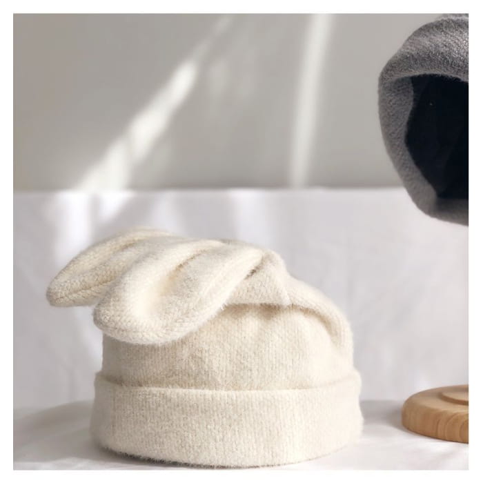 Rabbit Ear Beanie - Black / One Size