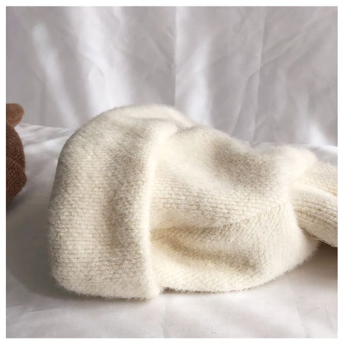 Rabbit Ear Beanie - Black / One Size