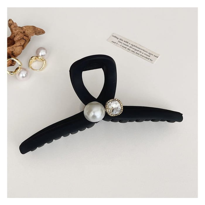 Rhinestone Faux Pearl Hair Claw