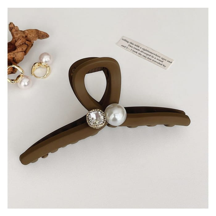 Rhinestone Faux Pearl Hair Claw