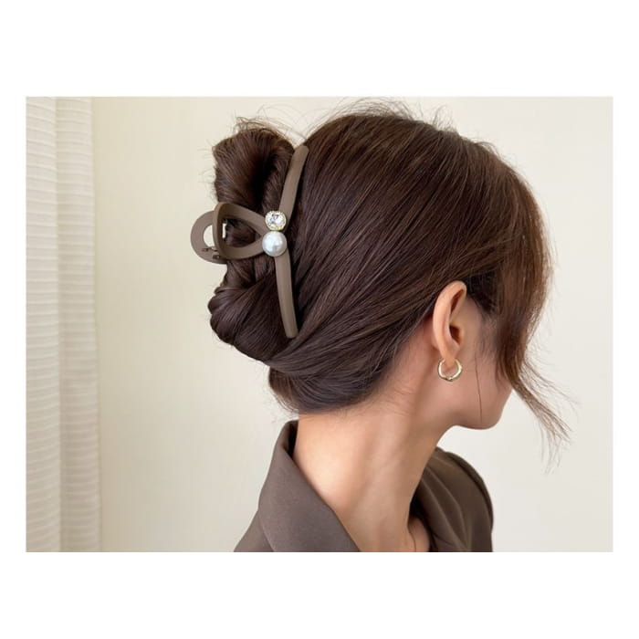 Rhinestone Faux Pearl Hair Claw