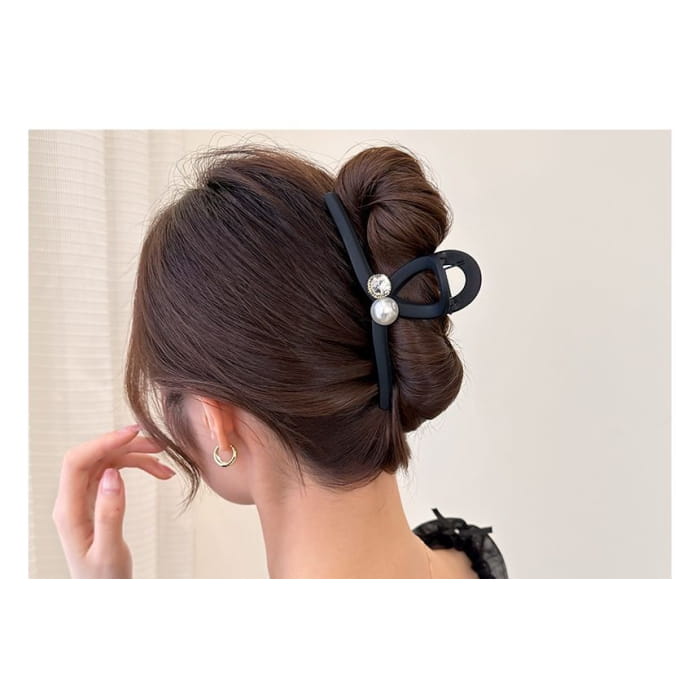 Rhinestone Faux Pearl Hair Claw
