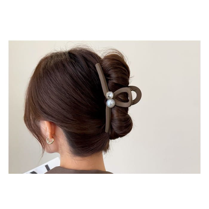 Rhinestone Faux Pearl Hair Claw
