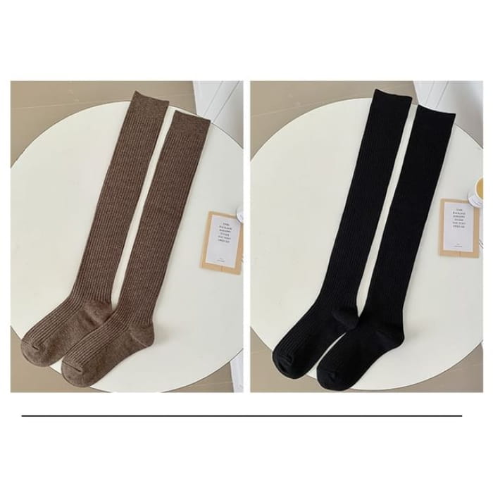 Ribbed Over-the-Knee Socks / Set - Type 3 - 2 Pairs