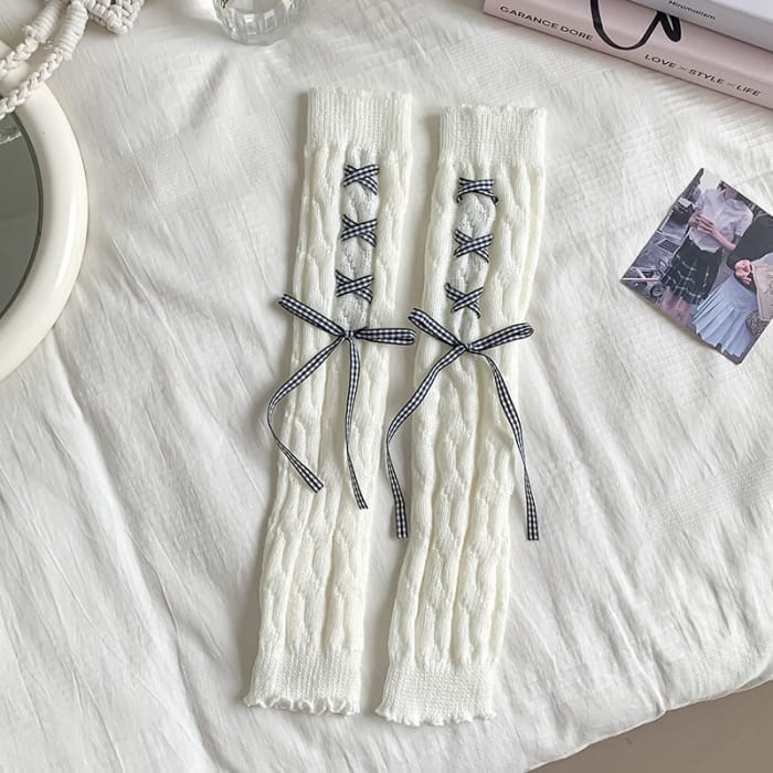 Ribbon Knit Leg Warmers
