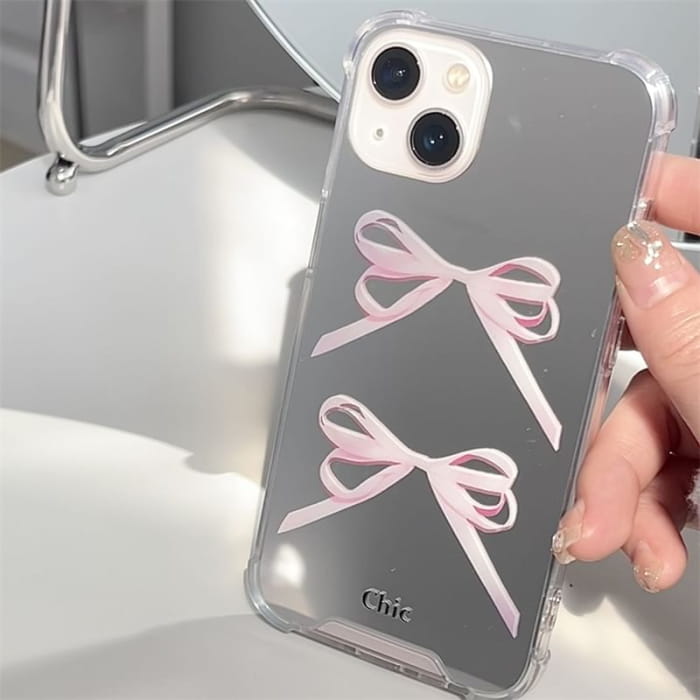 Ribbon Mirrored Phone Case - iPhone 15 Pro Max / Plus / 14