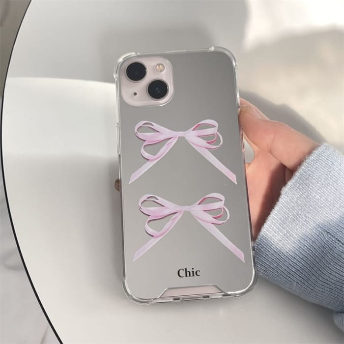Ribbon Mirrored Phone Case - iPhone 15 Pro Max / Plus / 14