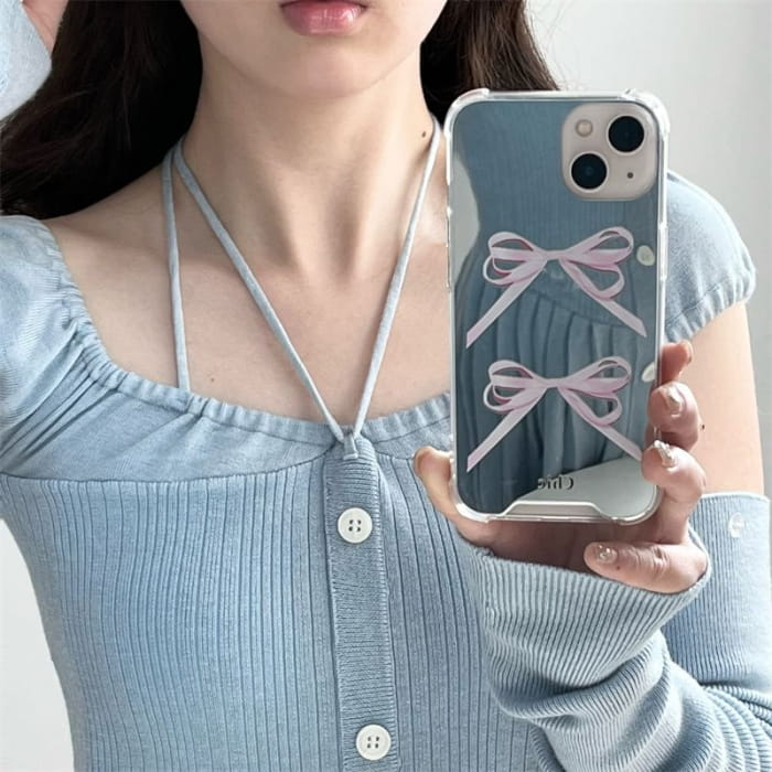 Ribbon Mirrored Phone Case - iPhone 15 Pro Max / Plus / 14