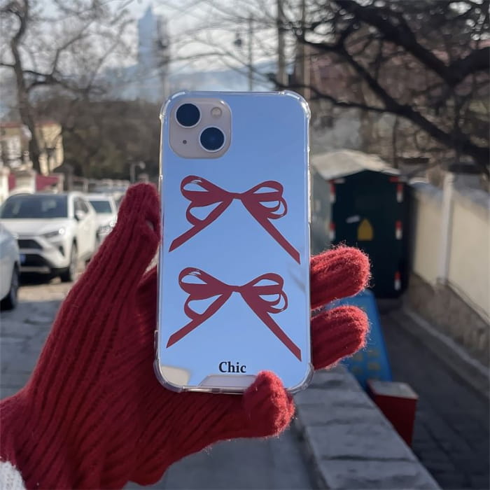 Ribbon Mirrored Phone Case - iPhone 15 Pro Max / Plus / 14