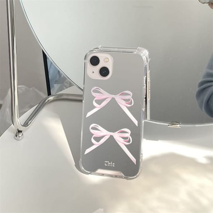 Ribbon Mirrored Phone Case - iPhone 15 Pro Max / Plus / 14