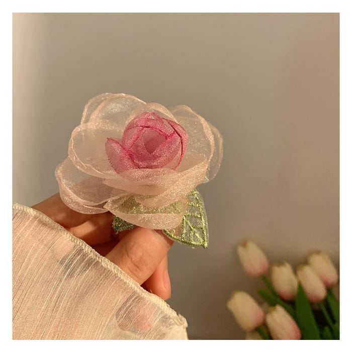 Rose Organza Scrunchie / Hair Clip / Clamp