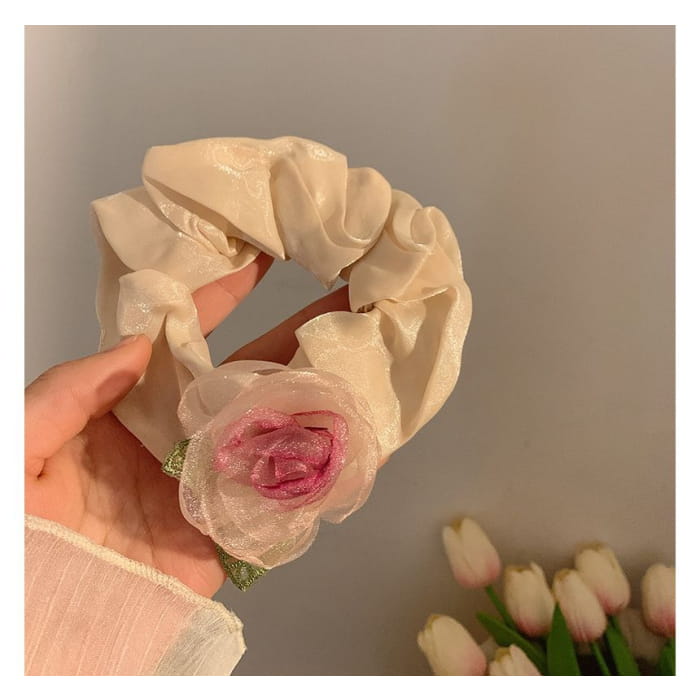 Rose Organza Scrunchie / Hair Clip / Clamp