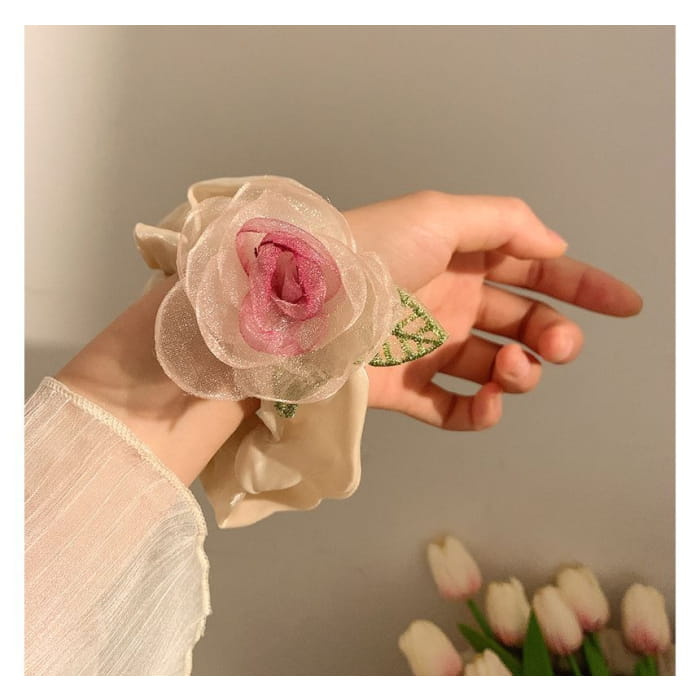 Rose Organza Scrunchie / Hair Clip / Clamp