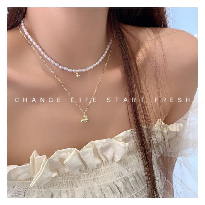 Set: Pendant Necklace + Beaded