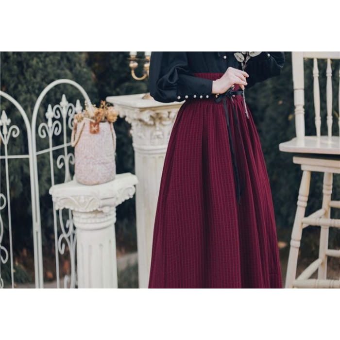 Set: Ruffled Lace Panel Blouse