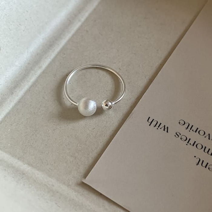 Silver Ball Open Ring - J5880 - One Size