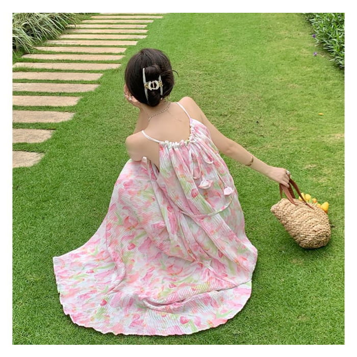 Spaghetti Strap Floral Maxi Sundress