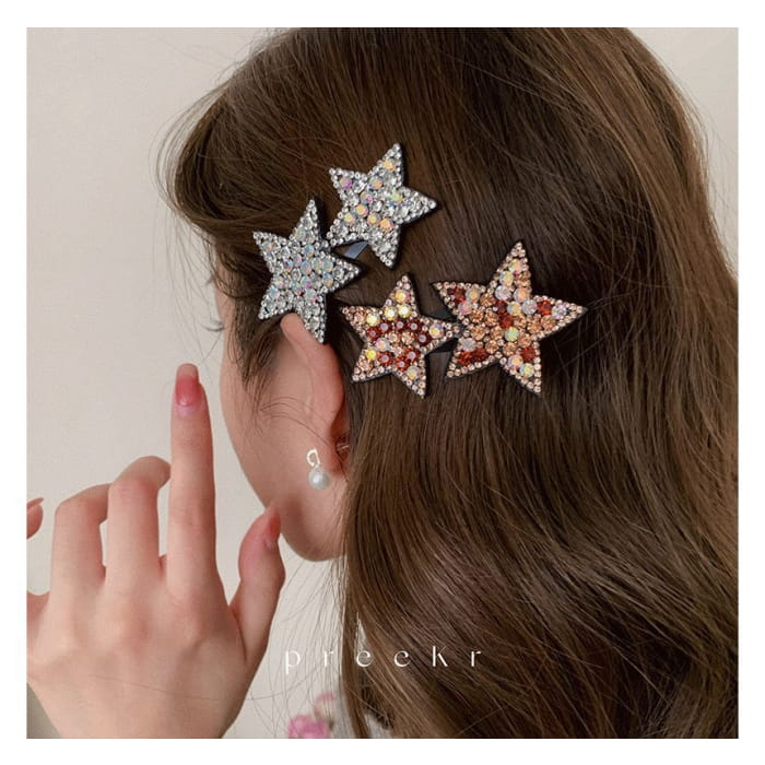Star Rhinestone Alloy Hair Clip