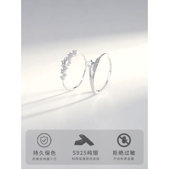 Star Sterling Silver Ring / Layered