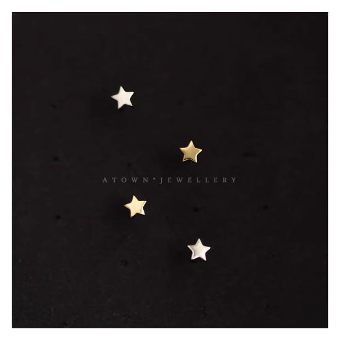 Star Sterling Silver Stud Earring