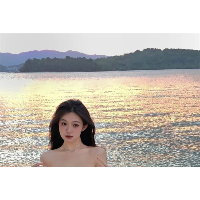 Strapless Plain Asymmetrical Mesh Panel Lace Mini